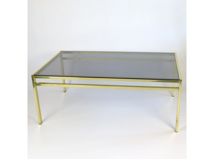 Table verre fumé années 70