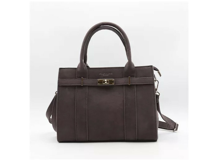 P399- Sac porté main aspect Daim Flora & Co (gris)