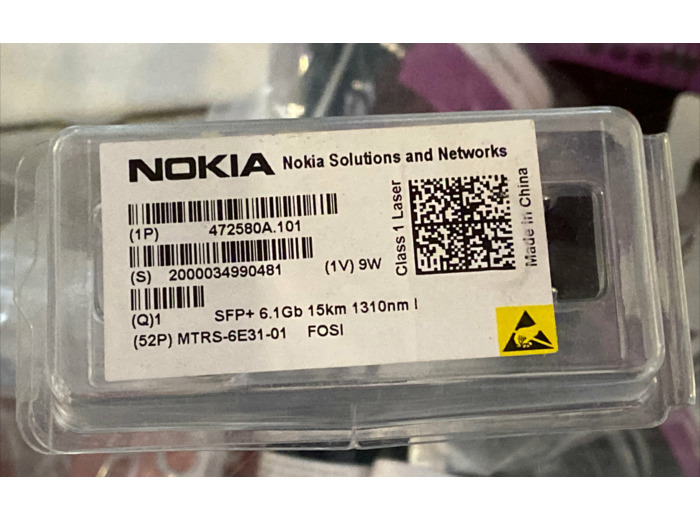 Lot de 3 Nokia 472580A.101 FOSI SFP+ 6,1 Gb 15km 1310nm