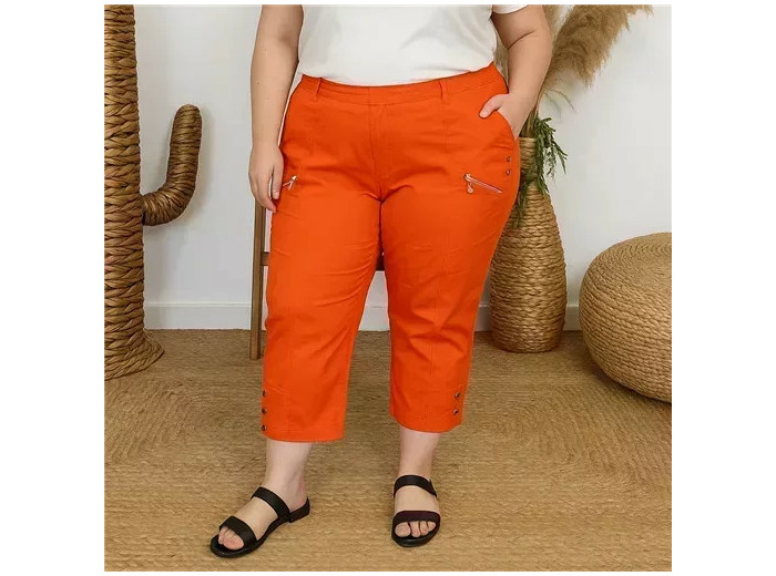 T581- Pantacourt stretch uni JST (T38-T52) (orange)