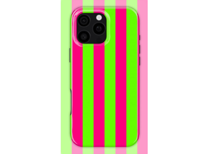 Flashy Green Stripes Case | Coque de téléphone 3D 2en1 Ultra-résistante