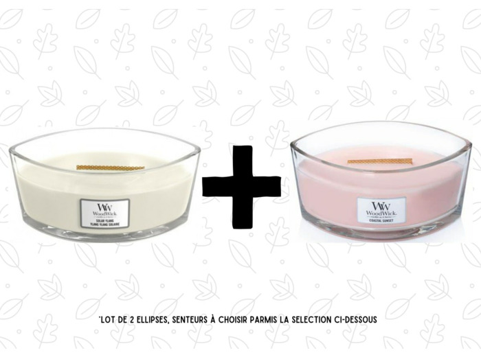 Offre exceptionnelle : Lot de 2 bougies (Ellipse) au choix parmi ces senteurs - Nous préciser les senteurs en commentaire