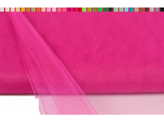 Tulle souple et fin en 150 cm de large et 10 metres de long Framboise