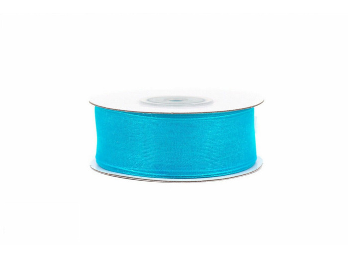 Ruban organza 25 mm de large bobine de 25 metres de long turquoise