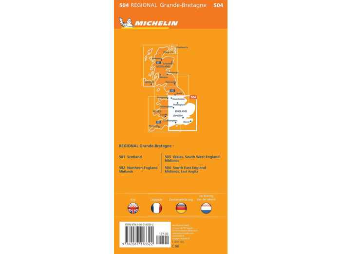 CARTE REGIONALE SOUTH EAST ENGLAND, MIDLANDS, EAST ANGLIA