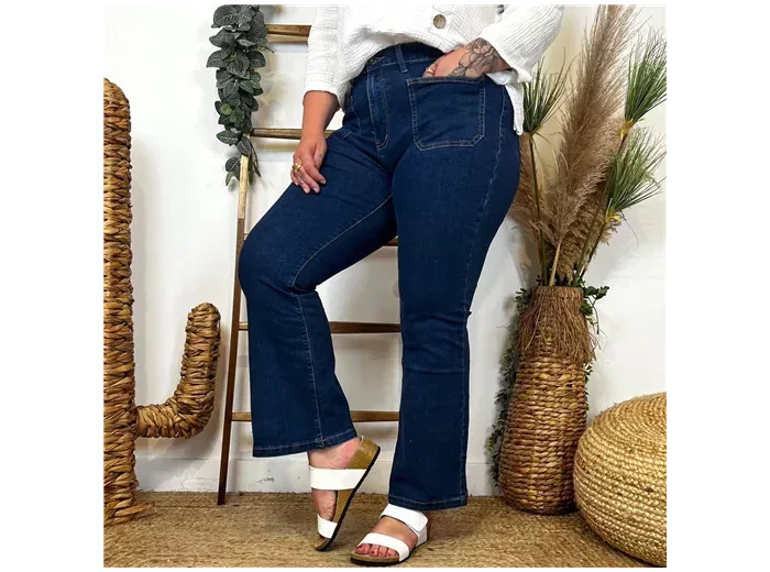 N012- Jean Bootcut Voggo Seventies (T42-T52) (denim foncé)