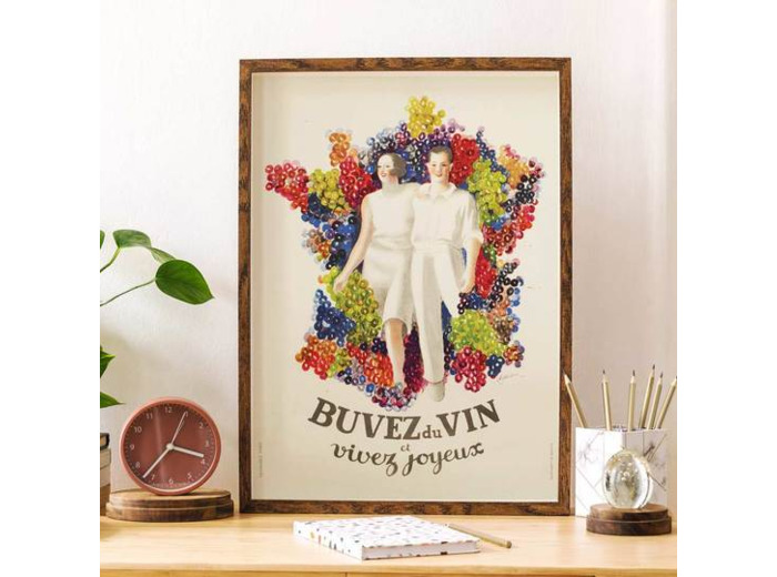 Affiche Buvez du vin et vivez joyeux