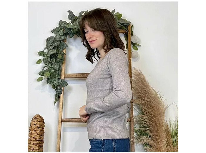 Y374- Pull Épais sans laine «Voggo» (T36-T48) (gris)