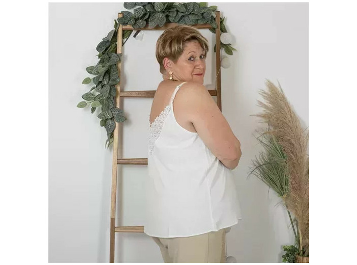 K233- Débardeur Maëlle dos brodé (T40-T48) (blanc)