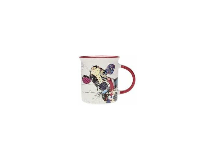 KIUB Mug avec des animaux de la ferme , des bois et des montagnes - motif vache - matière porcelaine fine - contenance 320ML
