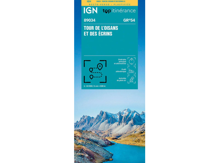 TOUR DE L OISANS ET DES ECRINS GR54 RECTO VERSO PLASTIFIEE