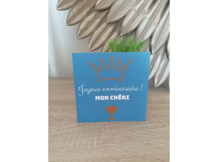 Carte "Joyeux anniversaire mon chéri" 13x13 cm