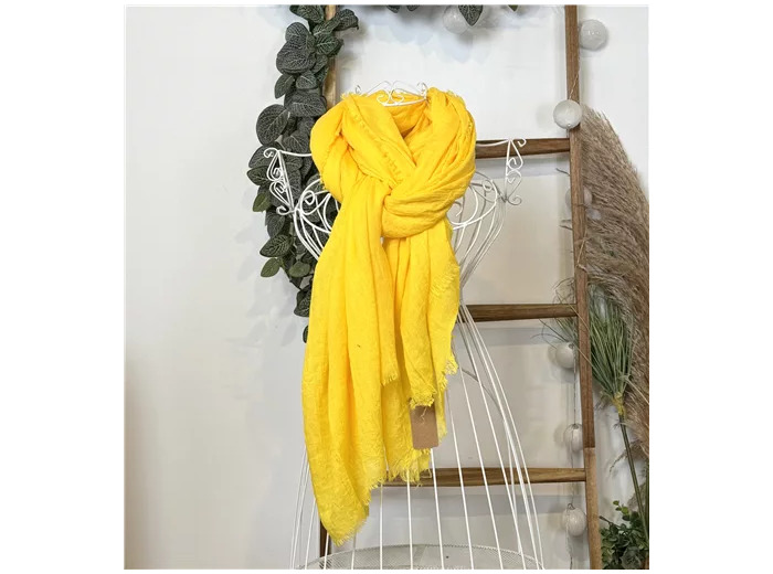 Y520- Foulard uni large (jaune)