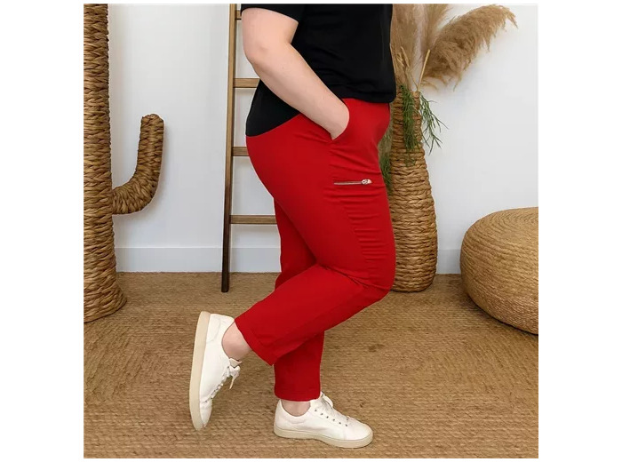 T545- Pantalon Confort JST (T38-T52) (rouge)