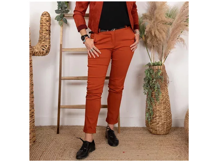 Q995- Pantalon Chino (T36-T44) (rouille)