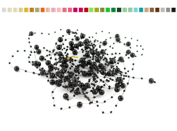 Lot de 5 guirlandes de perles de 1,30m de long chacune noir