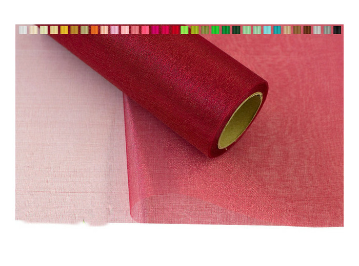 Tissus organza 16 cm de large 9 metres de long colori bordeaux