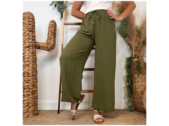 L761- Pantalon flou large 1er PRIX (Tu) (kaki)