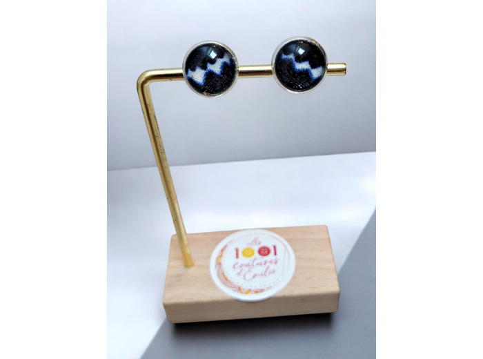 Boucles d'oreilles puces cabochon "Burano"