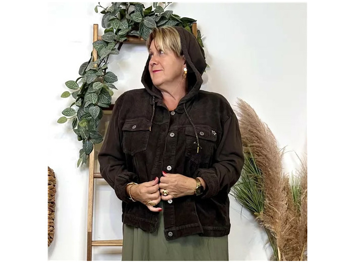 Z129- Veste Velour C'Melodie (GT) 🇮🇹 (marron)
