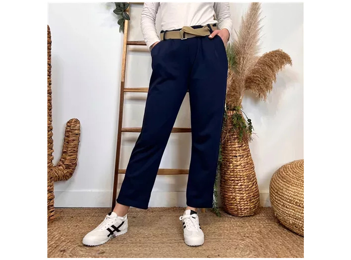 L795- Pantalon chino ceinture (Tu) 🇮🇹 (marine)