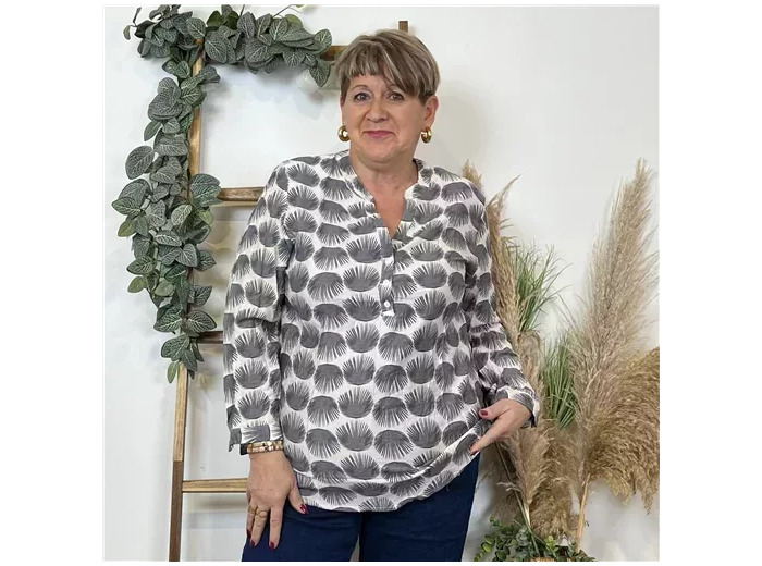 K809- Blouse Christy "Oursin" (T44-T52) (noir)