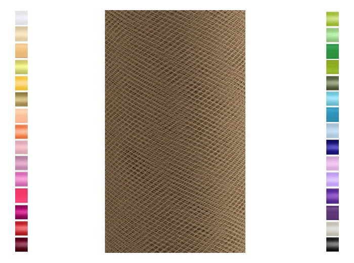 Tulle fin et souple colori marron de 15 cm de large et 9 m de long vendu en rouleau