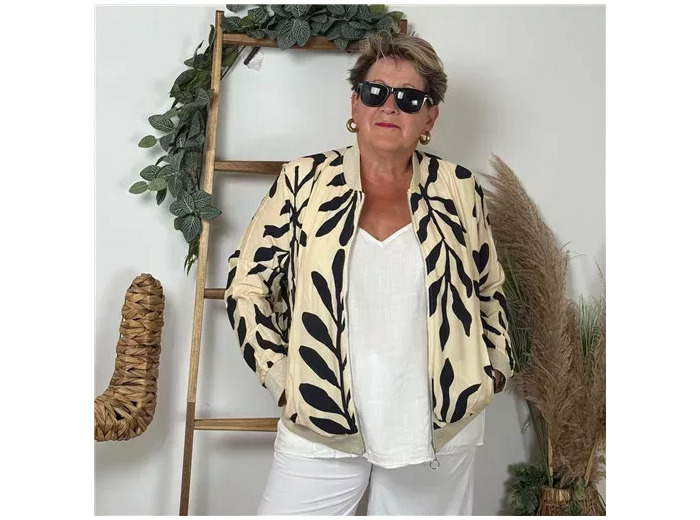 K171- Bomber Maëlle Fougères (T40-T48) (ecru)