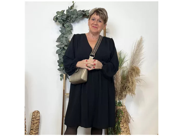 K717- Robe Maëlle unie (T40-T48) (noir)