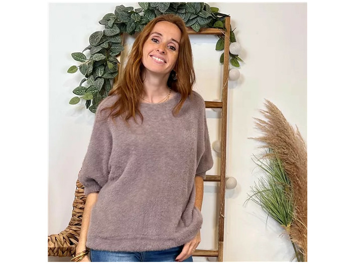 K102- Pull « Pilou Pilou » (Tu) 🇮🇹 (taupe)