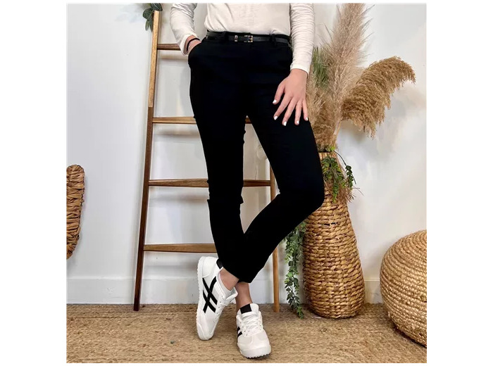 L796- Pantalon Chino Stretch (T36-T44) 🇮🇹 (noir)