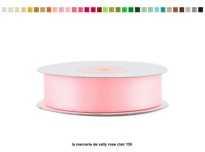 Ruban satin 18 mm de large par bobine de 25m rose clair