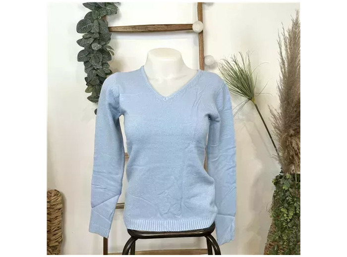 Y248- Pull Laine Cachemire "Tricotonic" (les T36&40) (bleu ciel)