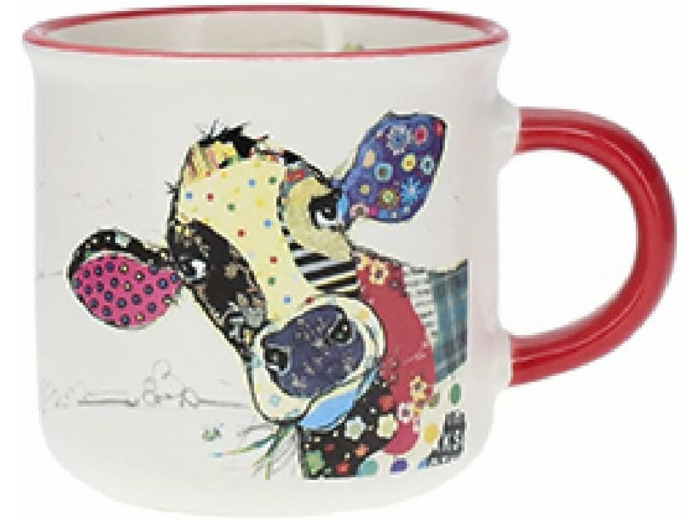 KIUB Mini mug timbale expresso avec des animaux - motif vache - Hauteur 6,5CM - porcelaine fine