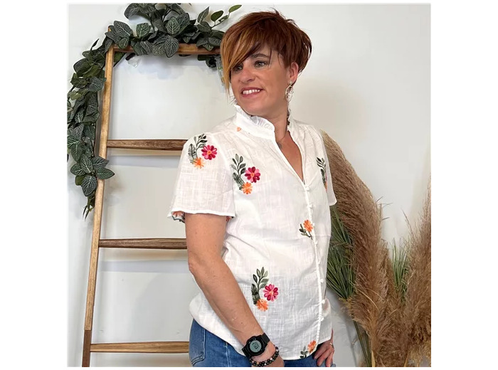 K254- Chemise By One (T36-T40) 🏵️ (blanc)