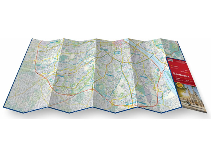 BORDEAUX 1/15.000 (CARTE GRAND FORMAT LAMINEE - PLAN DE VILLE)