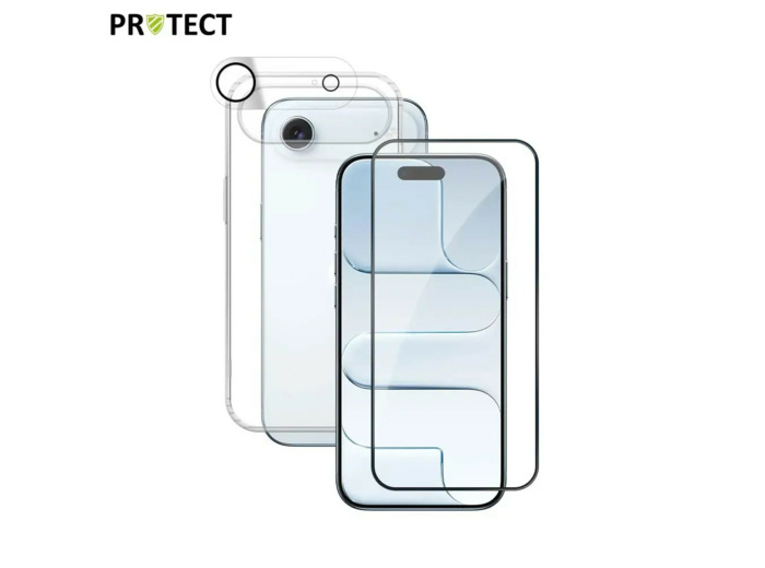 PROTECT Pack de Protection Coque + Protection Lentille + Verre Trempé iPhone (Tous les modèles)