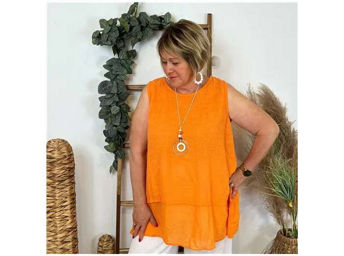 k185- Debardeur coton (Gt) (orange)