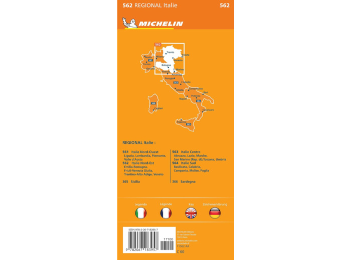 CARTE REGIONALE ITALIE NORD-EST