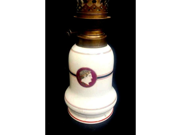 Lampe faïence décor biface  LA48