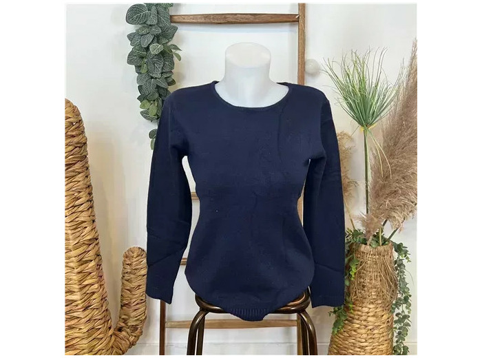 Y252- Pull Laine Cachemire "Tricotonic" (les T38&42) (marine)