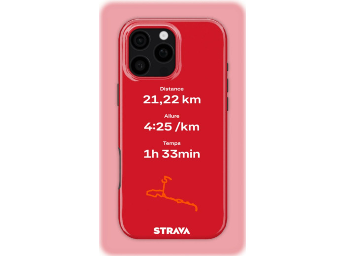 Mon Run Strava - Rouge| Coque 3D 2en1 Ultra-résistante