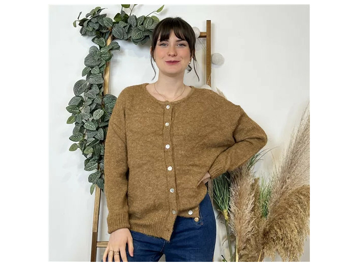 K583- Gilet Classique "Maëlle" (Tu) (camel)