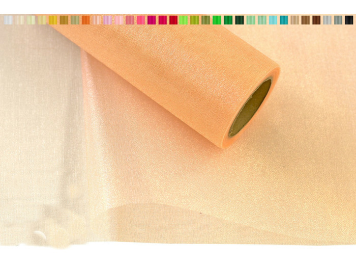 Tissus organza 16 cm de large 9 metres de long colori abricot