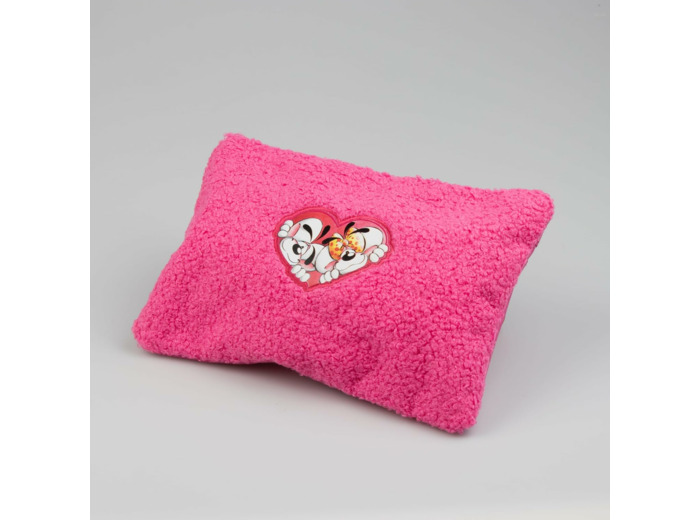 DIDDL - Pochette peluche Diddl - 23,5x1x16,5 cm - Pochette Rose En Matière Peluche Douce - Logo Cœur Avec Personnages Sur Le Devant - 1 Poche Zippée Pratique - Idéale Rangement