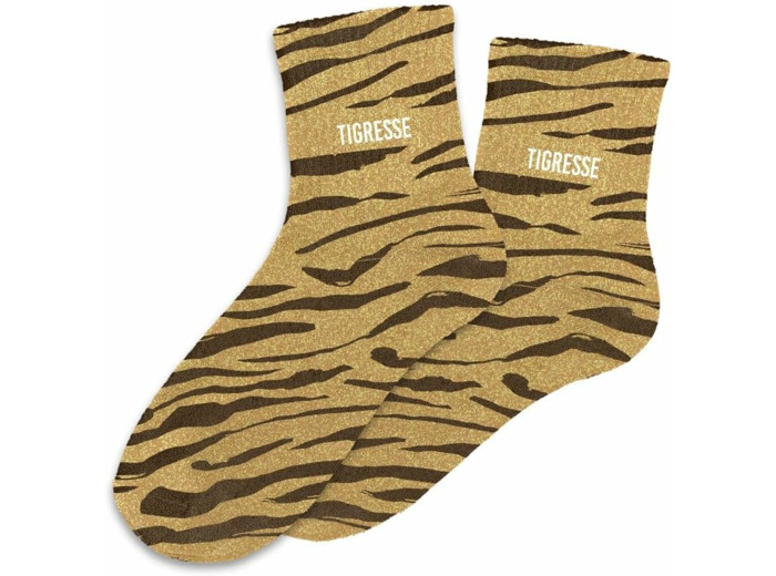 STC Chaussettes paillettes tigresse