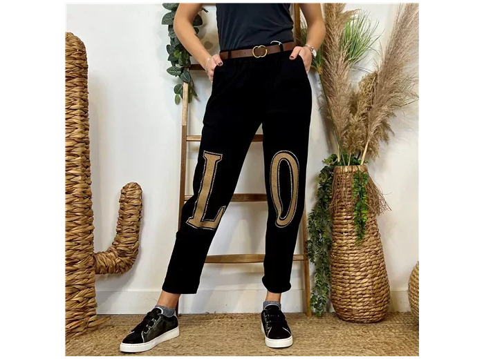 L799- Pantalon stretch  L.O.(tu) 🇮🇹 (noir)