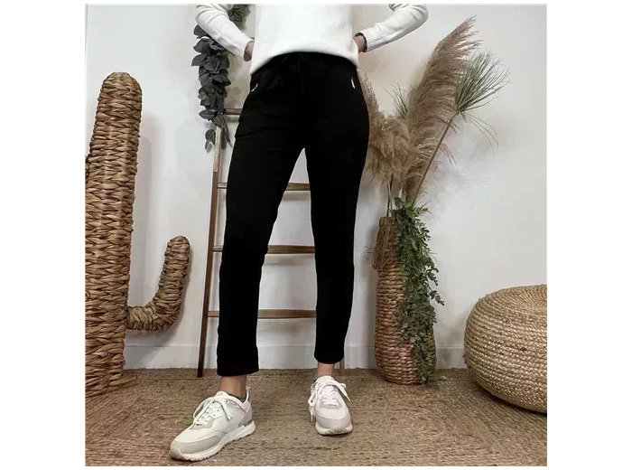 L756- Jogg 2 poches zippées 🇮🇹 (noir)