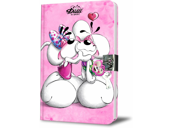Diddl - Journal secret Journal Intime Rose avec Cadenas - Papeterie Mignonne pour Enfant ou Fan Nostalgique Années 90 - Cahier à Secrets à Cacher