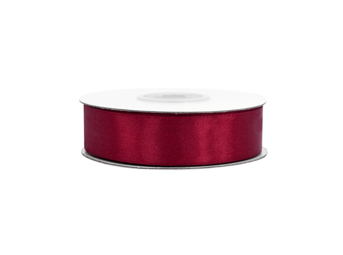 Ruban satin 18 mm de large par bobine de 25m bordeaux